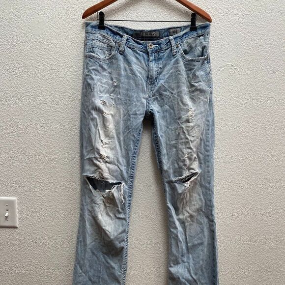 Buckle BKE Derek Boot Cut Distressed Thrashed Jeans Light Wash 33 x 33 - Picture 1 of 9